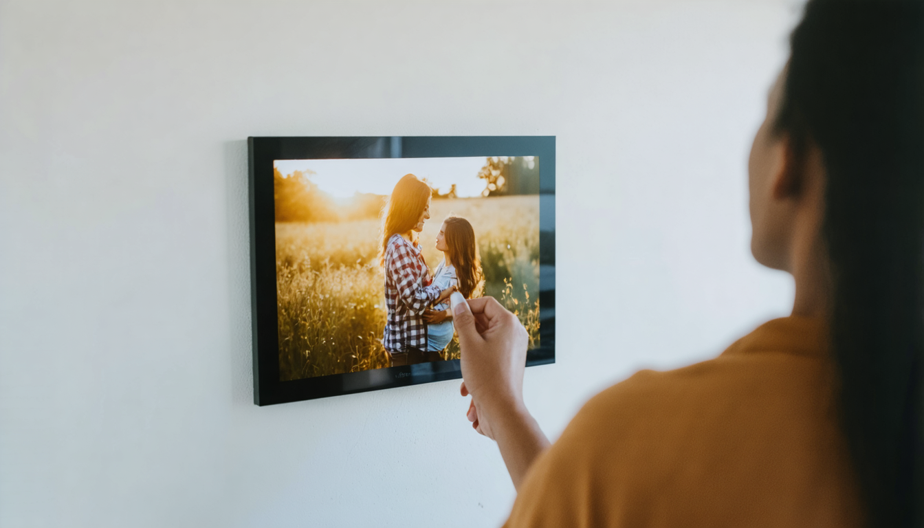 découvrez un cadre photo connecté qui transforme vos souvenirs en moments magiques à partager facilement avec vos proches. adoptez la simplicité pour revivre vos plus beaux instants au quotidien.